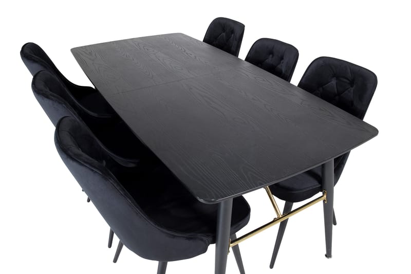 Irunea Förlängningsbar Matgrupp 180cm inkl 6 Valera Lyx Stol - Svart - Möbler - Matplats - Matgrupp & matbord med stolar