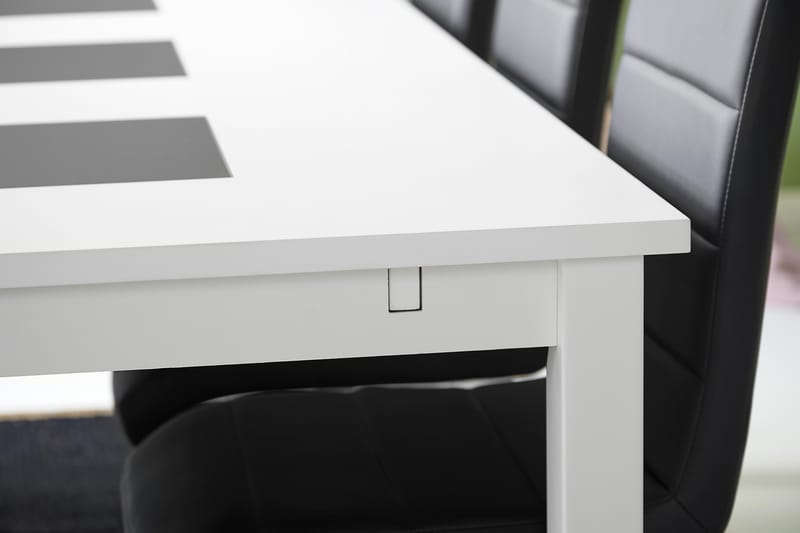 Jasmin Förlängningsbar Matgrupp 180 cm med 6 Cibus Stol - Vit/Svart - Möbler - Matplats - Matgrupp & matbord med stolar