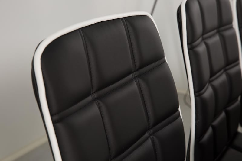 Jasmin Förlängningsbar Matgrupp 180 cm med 6 Frida Stol - Vit/Svart - Möbler - Matplats - Matgrupp & matbord med stolar