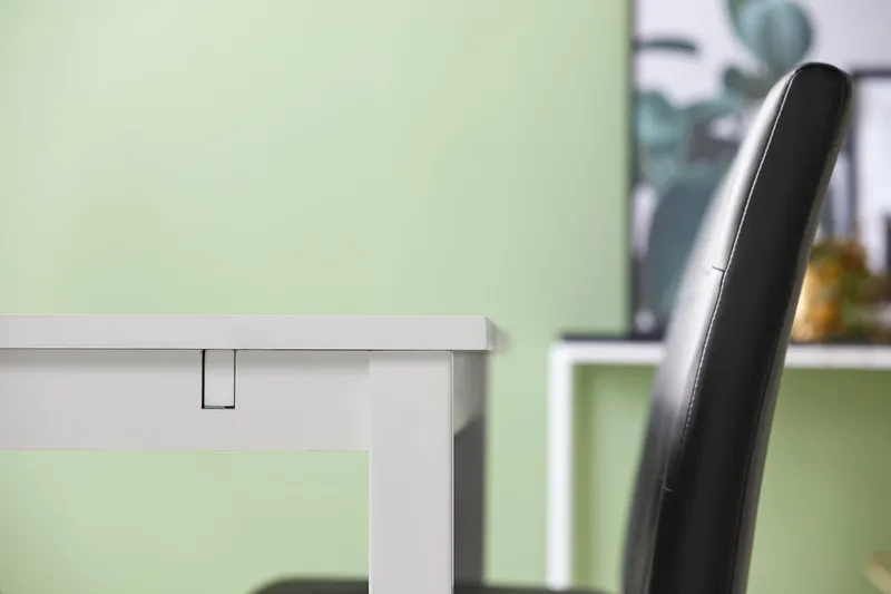 Jasmin Matgrupp 180 + 6 Stolar Utdragbart matbord - Vit / Svart - Möbler - Matplats - Matgrupp & matbord med stolar