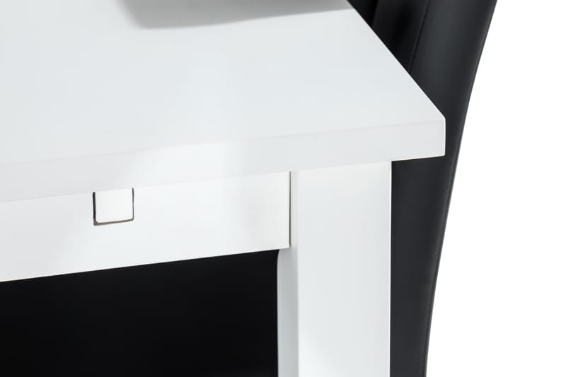 Jasmin Matgrupp 180 + 6 Stolar Utdragbart matbord - Vit / Svart - Möbler - Matplats - Matgrupp & matbord med stolar