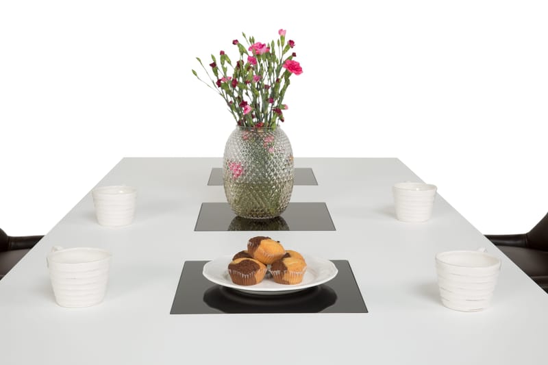 Jasmin Matgrupp 180 cm med 6 Tuva Fåtölj - Vit/Brun PU - Möbler - Matplats - Matgrupp & matbord med stolar