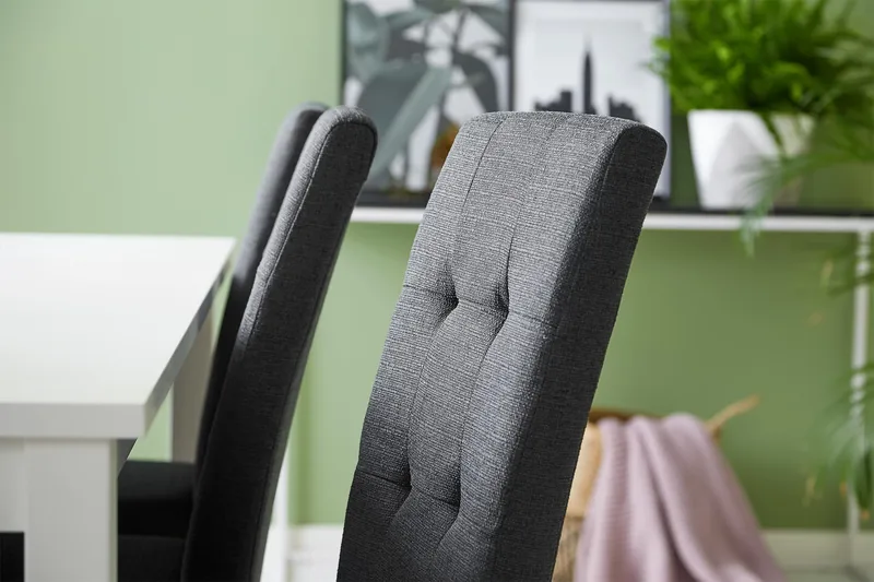 Jasmin Matgrupp 180 cm Rektangulärt matbord med 6 st Viktor Matstolar - Vit / Mörkgrå - Möbler - Matplats - Matgrupp & matbord med stolar