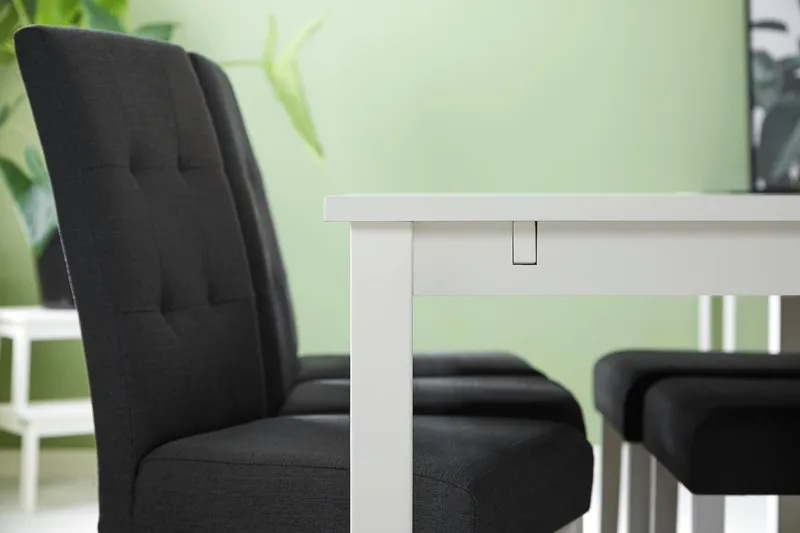 Jasmin Matgrupp 180 cm Rektangulärt matbord med 6 st Viktor Matstolar - Vit / Mörkgrå - Möbler - Matplats - Matgrupp & matbord med stolar