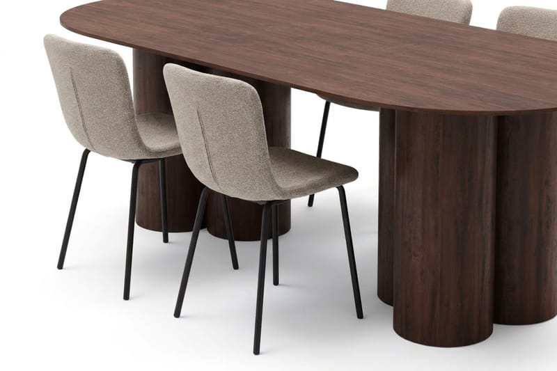 Juno Matgrupp rektangulärt 220 cm Valnöt med 6 Katy Matstolar - Valnöt - Möbler - Matplats - Matgrupp & matbord med stolar