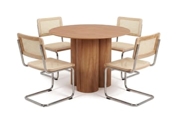 Juno Matgrupp runt 110 cm Ek med 4 Build Matstolar - Ek - Möbler - Matplats - Matgrupp & matbord med stolar
