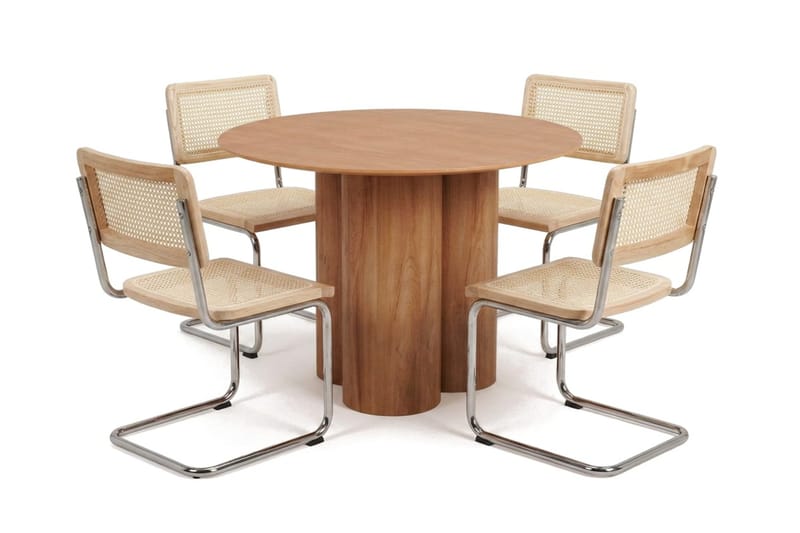 Juno Matgrupp runt 110 cm Ek med 4 Build Matstolar - Ek - Möbler - Matplats - Matgrupp & matbord med stolar
