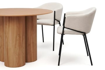 Juno Matgrupp runt 110 cm Ek med 4 Filip Matstolar - Ek - Möbler - Matplats - Matgrupp & matbord med stolar