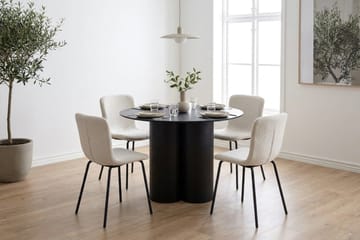 Juno Matgrupp runt 110 cm Svart med 4 Katy Matstolar - Svart - Möbler - Matplats - Matgrupp & matbord med stolar
