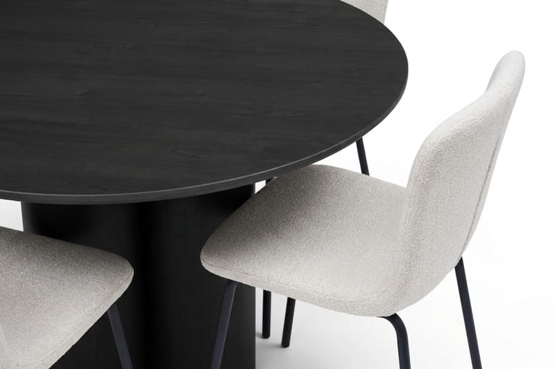 Juno Matgrupp runt 110 cm Svart med 4 Katy Matstolar - Svart - Möbler - Matplats - Matgrupp & matbord med stolar