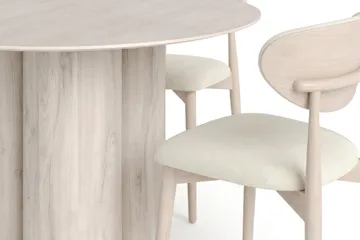 Juno Matgrupp runt 110 cm Vitlaserad med 4 Molly Matstolar - Vitlaserad - Möbler - Matplats - Matgrupp & matbord med stolar