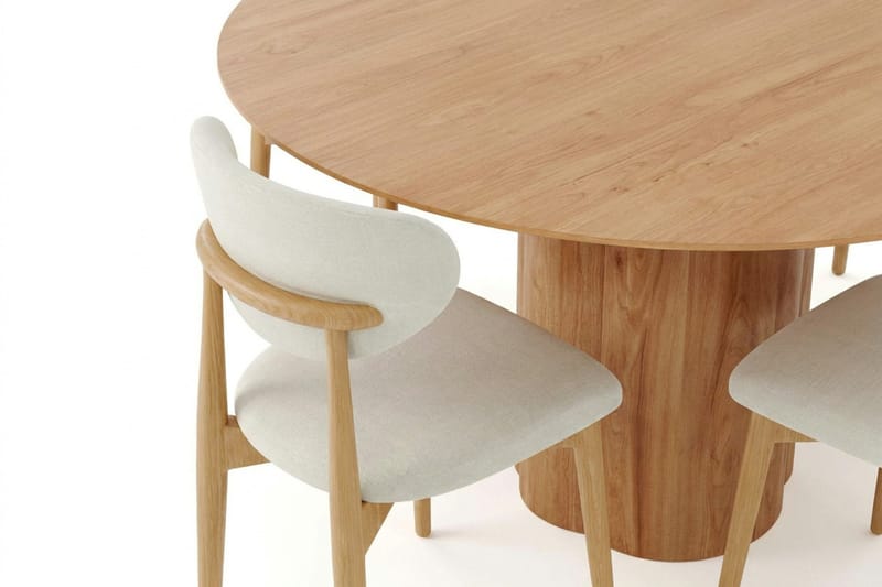 Juno Matgrupp runt 150 cm Ek med 6 Molly Matstolar - Ek - Möbler - Matplats - Matgrupp & matbord med stolar