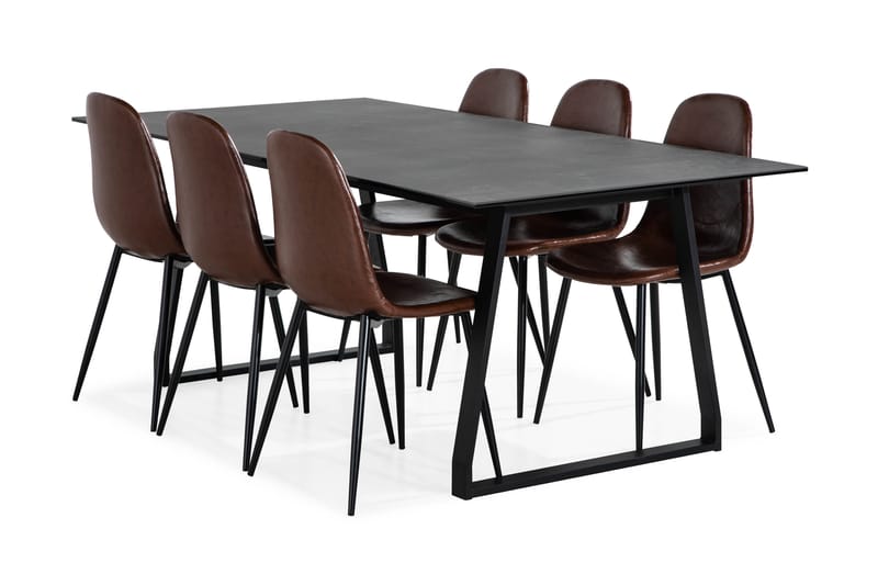 KAJ Matbord 200 cm  6 st NIKOLAS Matstol - Matgrupp & matbord med stolar