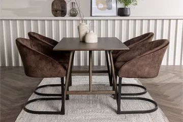 Kaseidon Matgrupp 120 cm Rektangulär med 4 Evening stolar - Möbler - Matplats - Matgrupp & matbord med stolar