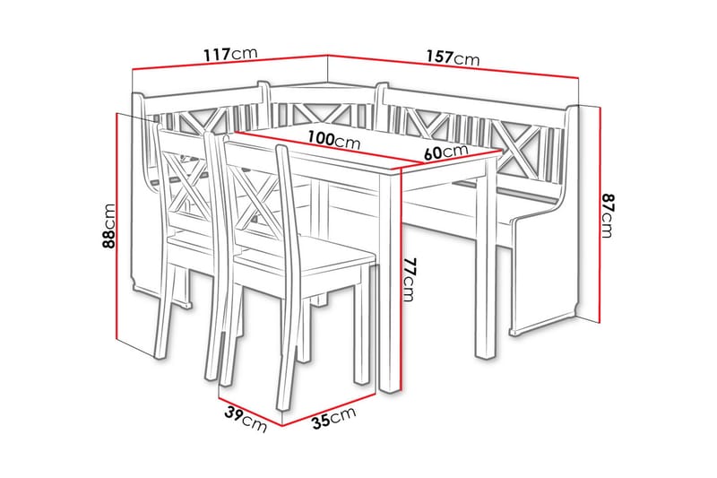 KLEBE Matgrupp Alträ - Alträ - Matgrupp & matbord med stolar