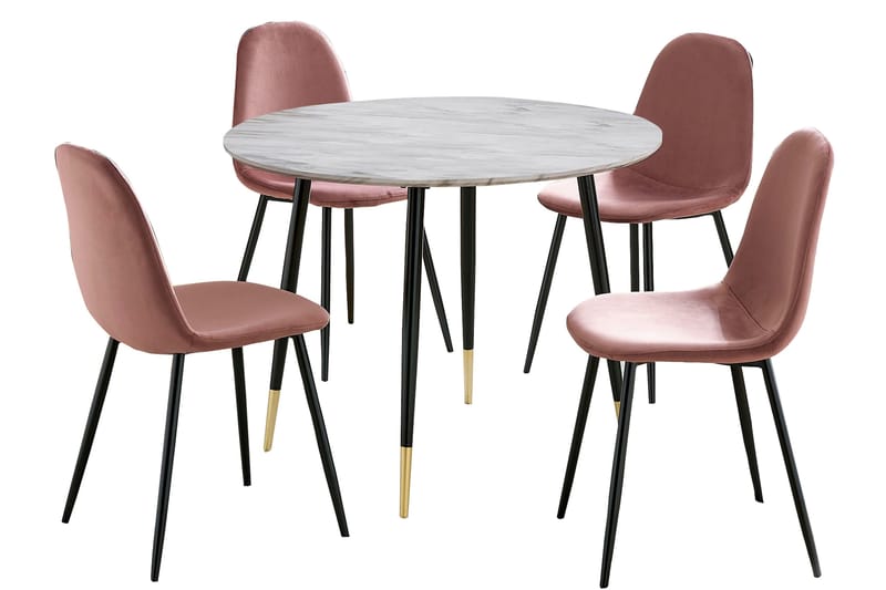 KOOTENAI Matgrupp 100 cm Ljusrosa/Vit/Svart