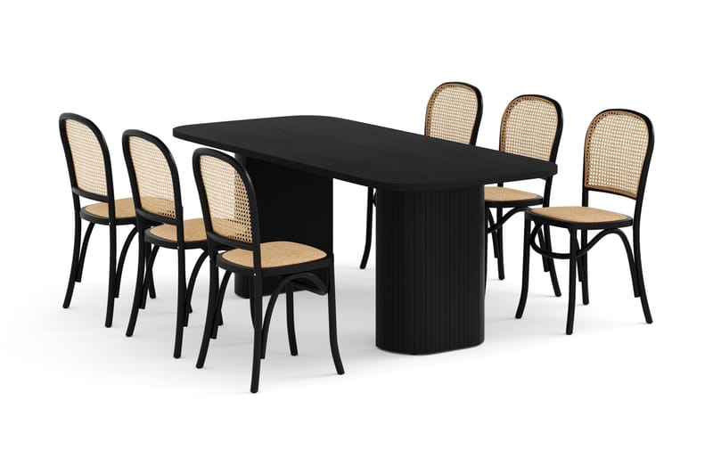 Kopparbo Matbord 200 cm med ELSRIK Matstolar - Möbler - Matplats - Matgrupp & matbord med stolar