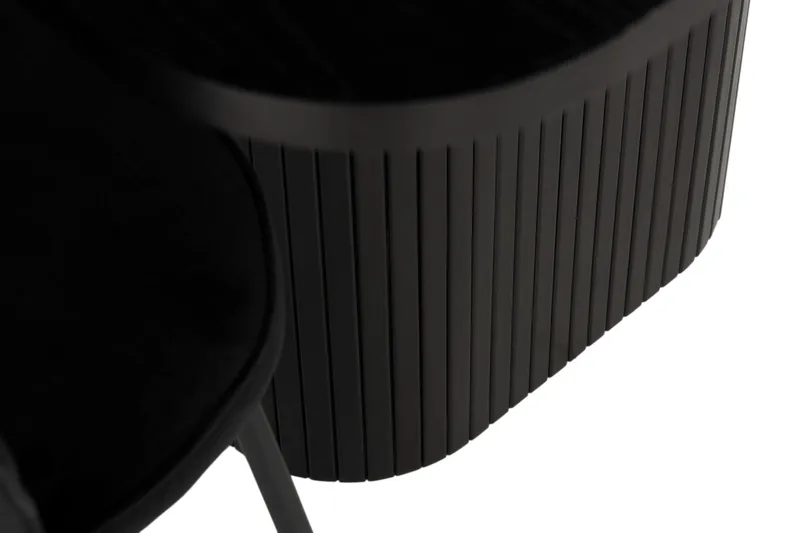 Kopparbo Matgrupp 200 cm inkl 6 Broddhult Stolar - Svart / Ribbade Ben - Möbler - Matplats - Matgrupp & matbord med stolar