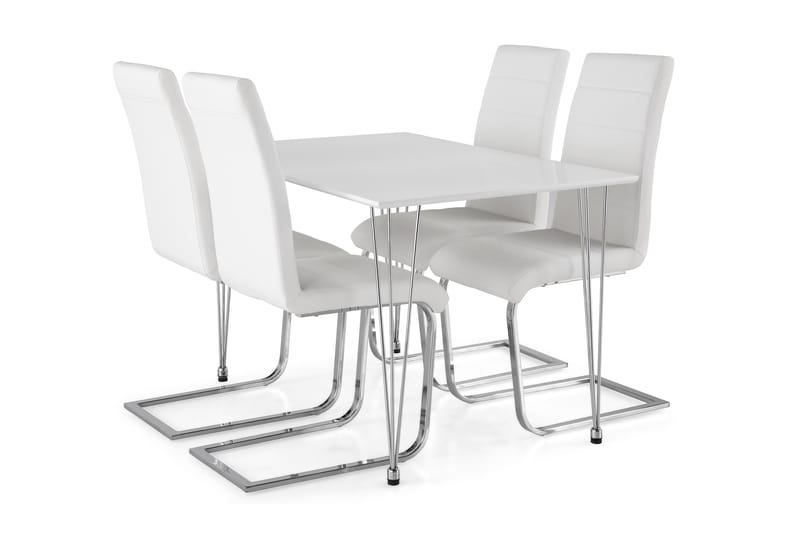 KRONOBERG Bord 120 + 4 SALA Stol Vit - Matgrupp & matbord med stolar
