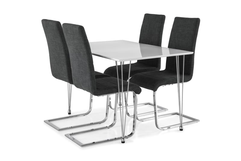 KRONOBERG Bord 120 + 4 SALA Stol Vit/Svart - Matgrupp & matbord med stolar