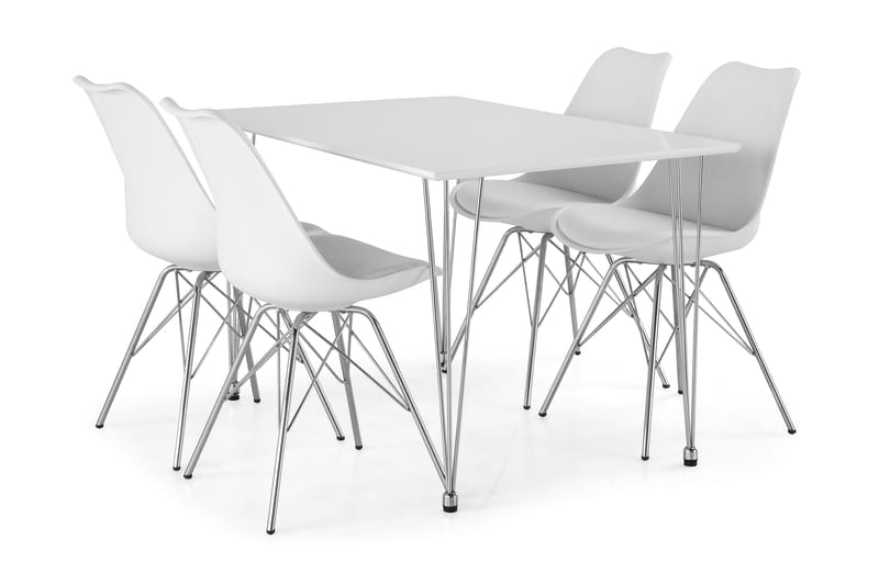 KRONOBERG Bord 120 + 4 ZENIT Stol Vit - Matgrupp & matbord med stolar