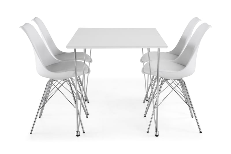 KRONOBERG Bord 120 + 4 ZENIT Stol Vit - Matgrupp & matbord med stolar
