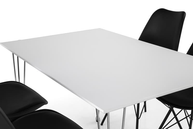 KRONOBERG Bord 120 + 4 ZENIT Stol Vit/Svart - Matgrupp & matbord med stolar