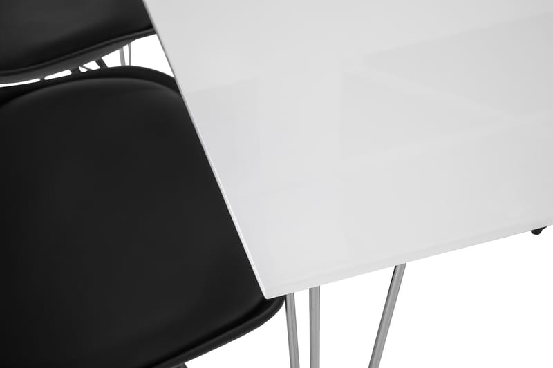 KRONOBERG Bord 120 + 4 ZENIT Stol Vit/Svart - Möbler - Matplats - Matgrupp & matbord med stolar