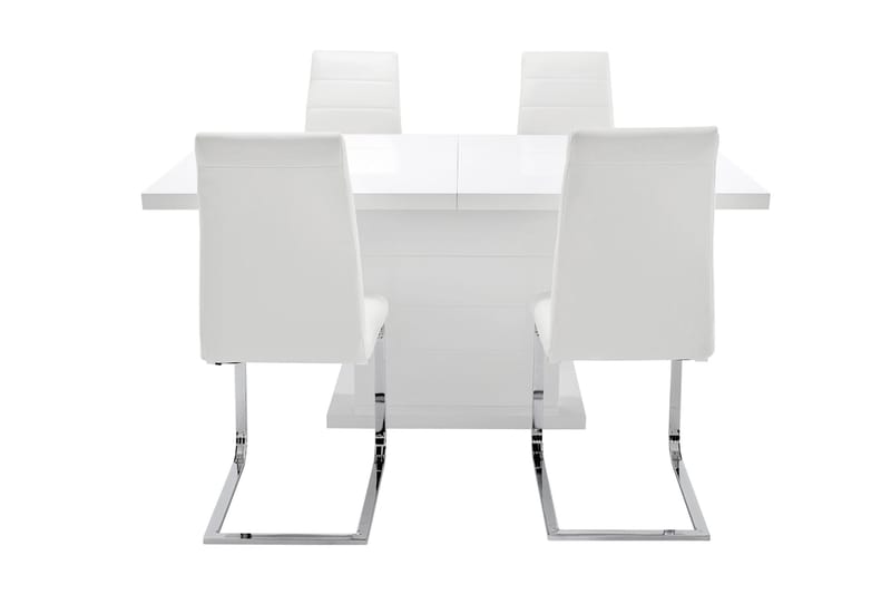 KULMBACH Bord 180 Vit + 4 EMÅN Stol Vit - Möbler - Matplats - Matgrupp & matbord med stolar