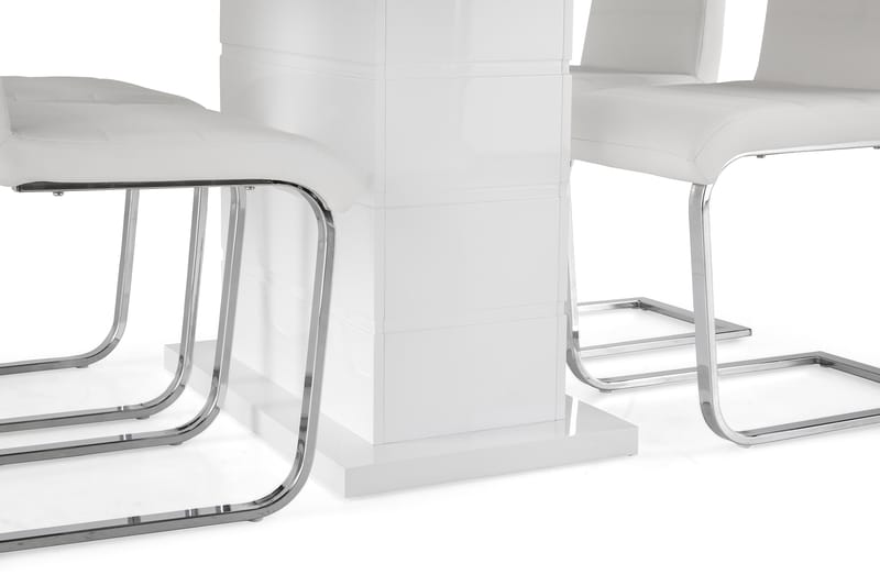 KULMBACH Bord Förlängningsbar 120 + 4 SALA Stol Vit - Matgrupp & matbord med stolar