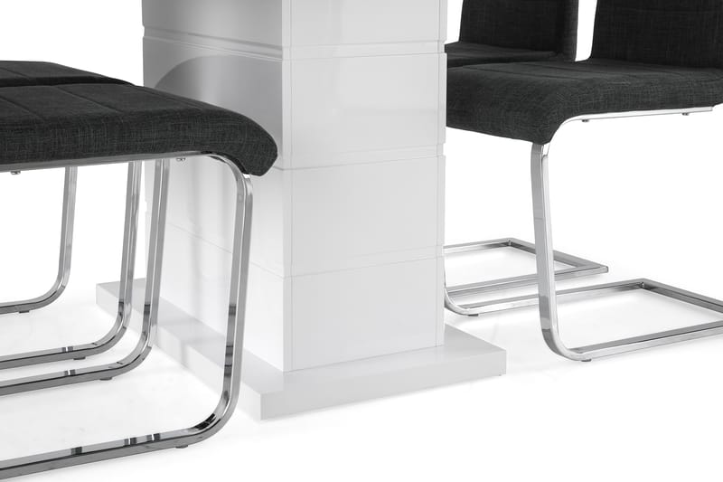 KULMBACH Bord Förlängningsbar 120 + 4 SALA Stol Vit/Svart - Möbler - Matplats - Matgrupp & matbord med stolar