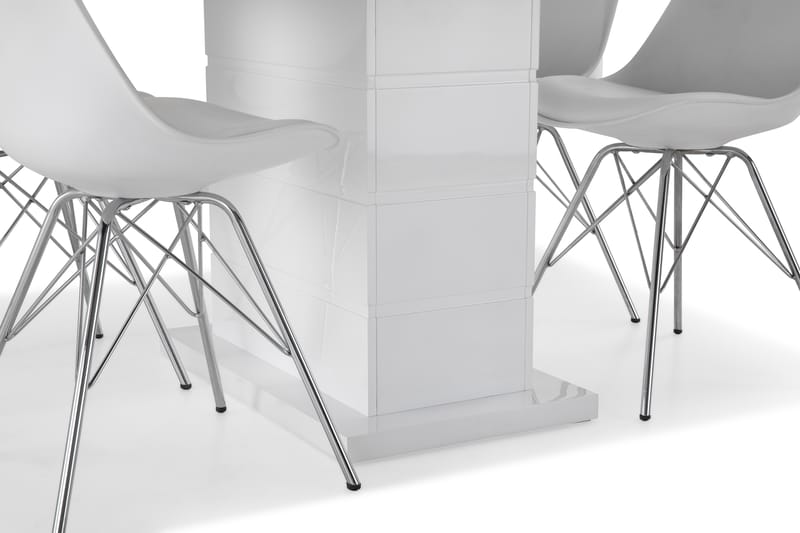 KULMBACH Bord Förlängningsbar 120 + 4 ZENIT Stol Vit - Matgrupp & matbord med stolar