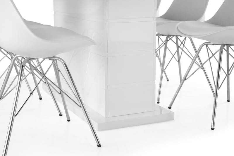 KULMBACH Bord Förlängningsbar 180 + 6 ZENIT Stol Vit - Matgrupp & matbord med stolar