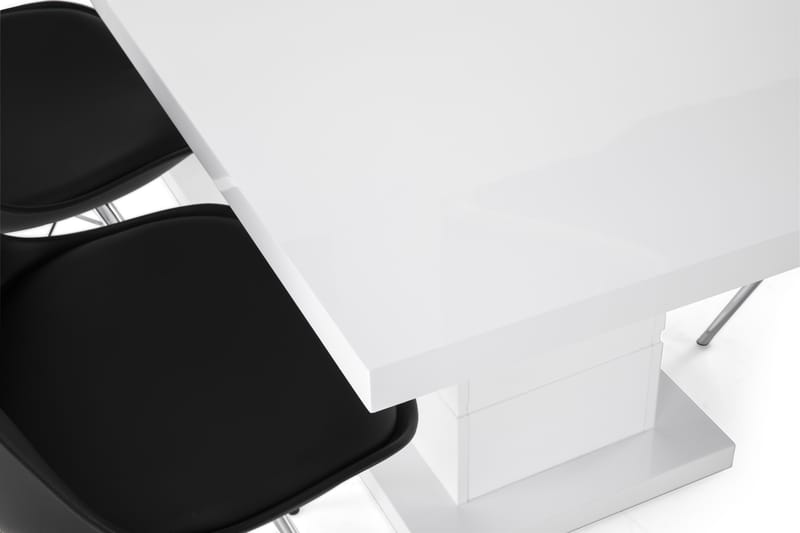 KULMBACH Bord Förlängningsbar 180 + 6 ZENIT Stol Vit/Svart - Matgrupp & matbord med stolar