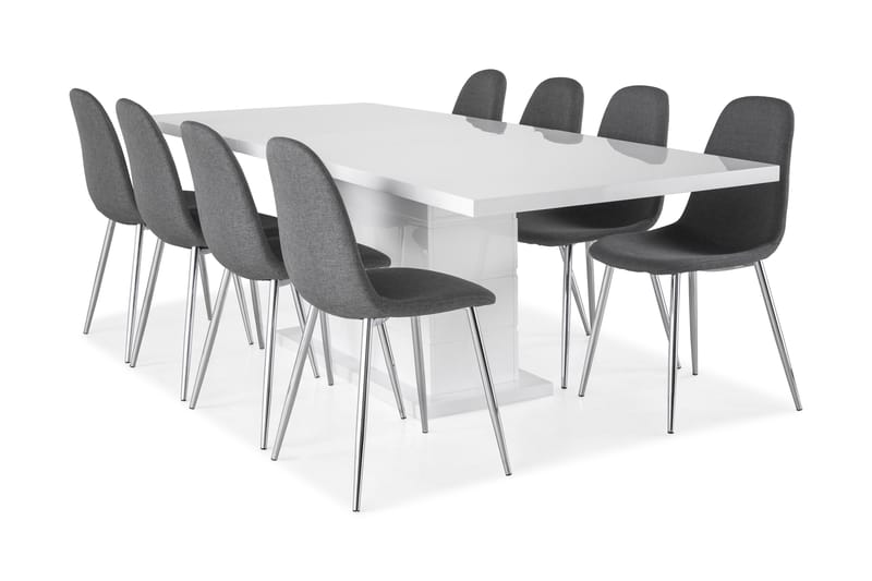 KULMBACH Bord Förlängningsbar 200 + 8 NIKOLAS Stol - Matgrupp & matbord med stolar