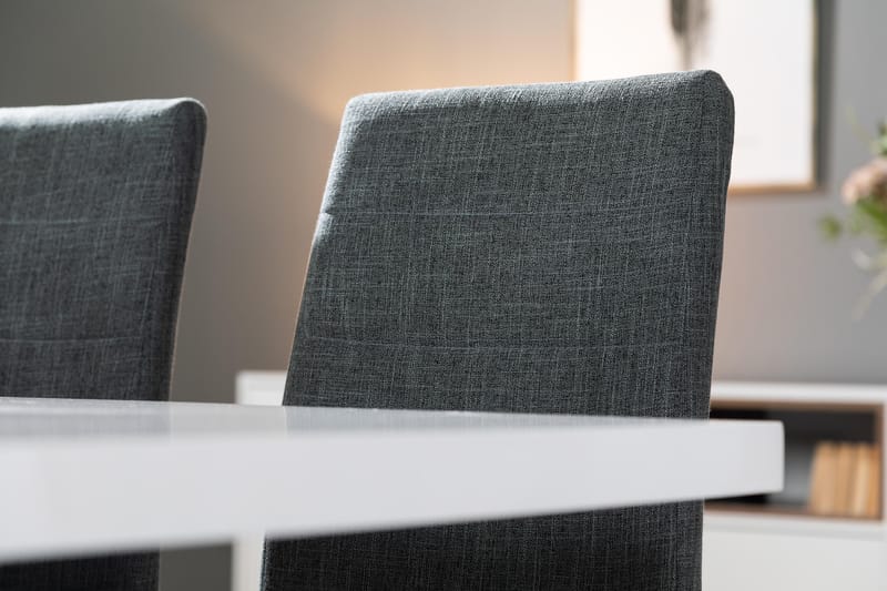 KULMBACH Bord Förlängningsbar 200 + 8 SALA Stol Vit/Svart - Möbler - Matplats - Matgrupp & matbord med stolar