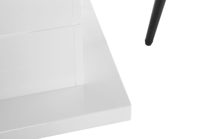 KULMBACH Förlängningsbart Bord 120 Vit+4 HUGGNING Stol Svart - Möbler - Matplats - Matgrupp & matbord med stolar