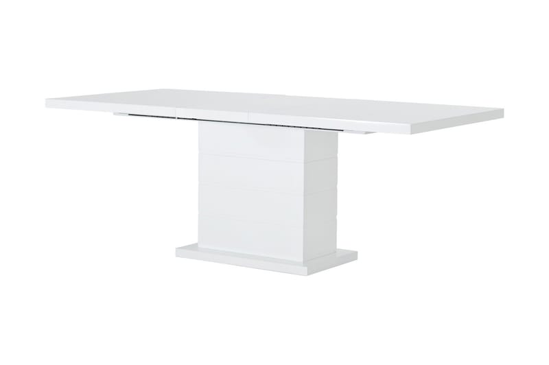 KULMBACH Förlängningsbart Bord 180 Vit + 4 SALA Stol Svart - Möbler - Matplats - Matgrupp & matbord med stolar