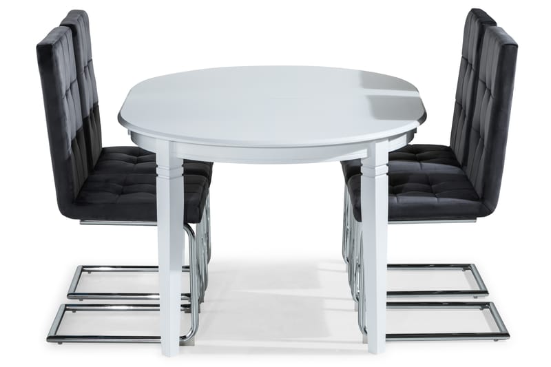 LÄCKÖ Matbord Förlängningsbart Med 4 st Jessed Matstol - Matgrupp & matbord med stolar