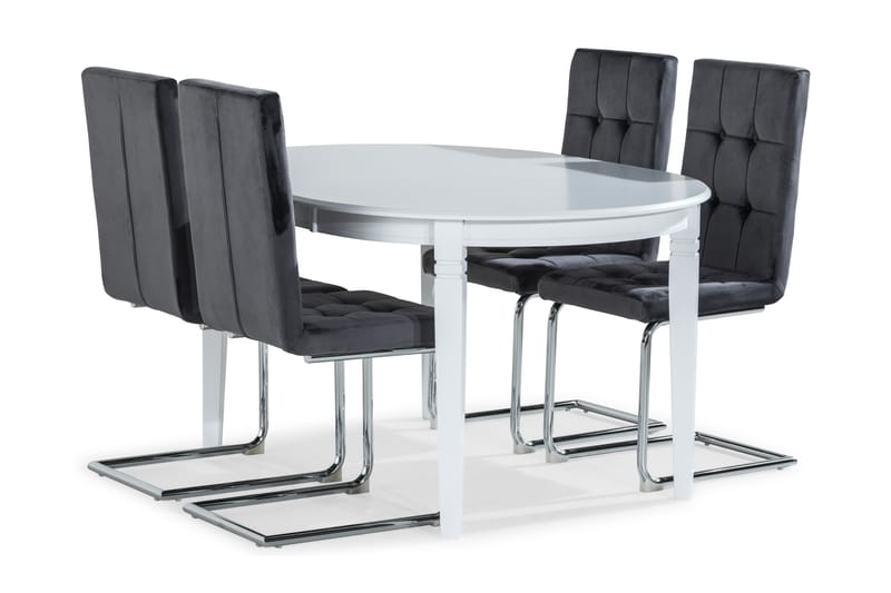 LÄCKÖ Matbord Förlängningsbart Med 4 st Jessed Matstol - Matgrupp & matbord med stolar