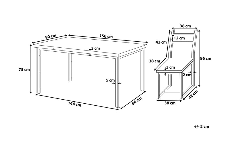 Laredo Matgrupp 90 cm - Svart - Möbler - Matplats - Matgrupp & matbord med stolar