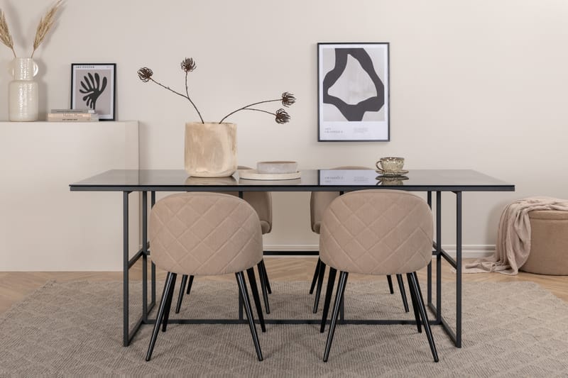 LEIF Matbord med 4st VELVET Matstol - Matgrupp & matbord med stolar
