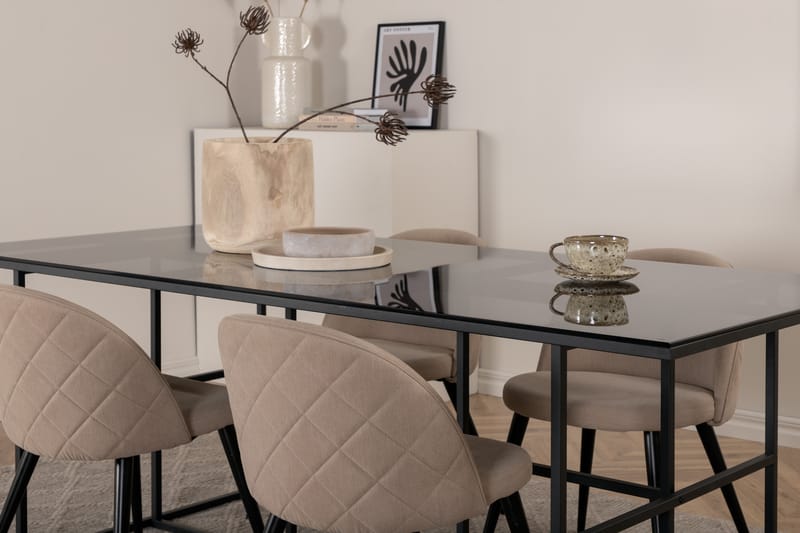 LEIF Matbord med 4st VELVET Matstol - Matgrupp & matbord med stolar