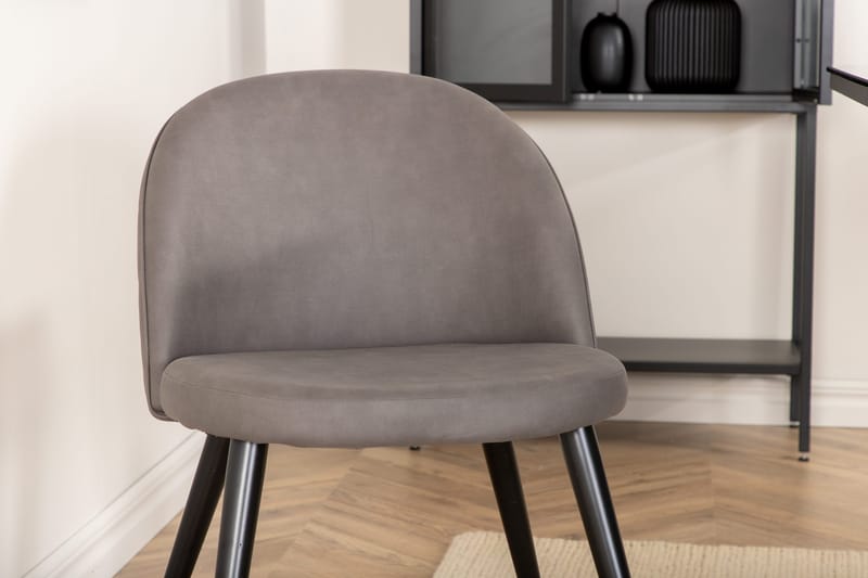 Leifa Matgrupp 200 cm inkl 6 Velvets Stolar - Svart/Grå - Möbler - Matplats - Matgrupp & matbord med stolar