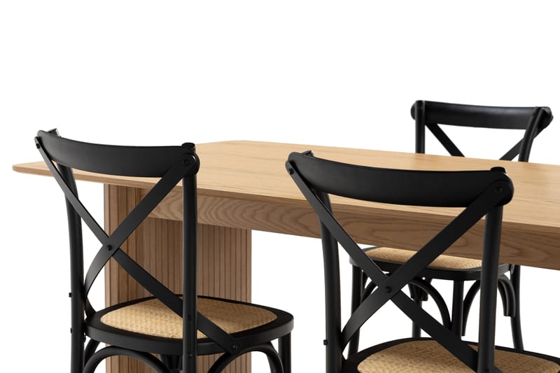 LELINA Matbord 200 cm Brun + 4st FORTEILAND Matstol - Matgrupp & matbord med stolar
