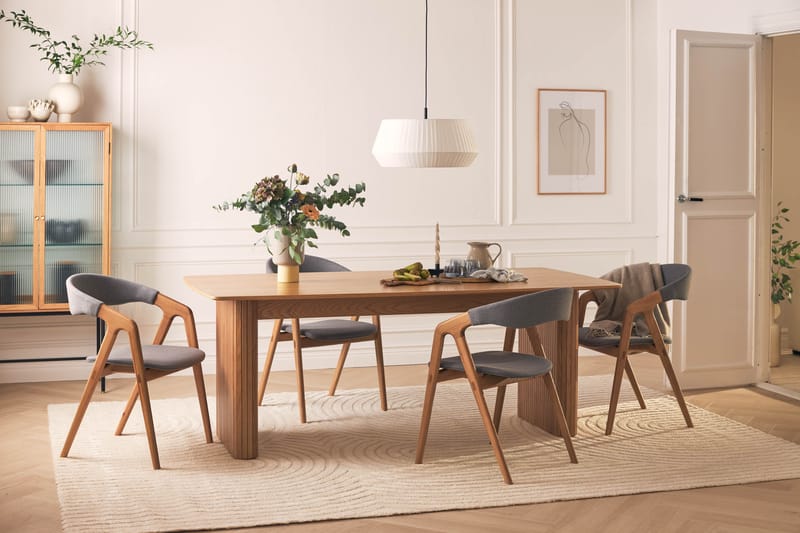 LELINA Matbord 200 cm Brun + 4st HULSIG Matstol - Matgrupp & matbord med stolar