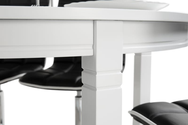 LEVIDE Bord 150/195 + 6 DESTIN Stol Svart - Möbler - Matplats - Matgrupp & matbord med stolar