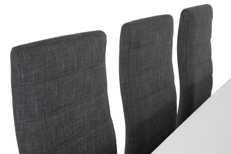 LEVIDE Bord 150/195 + 6 SALA Stol Grått tyg - Möbler - Matplats - Matgrupp & matbord med stolar