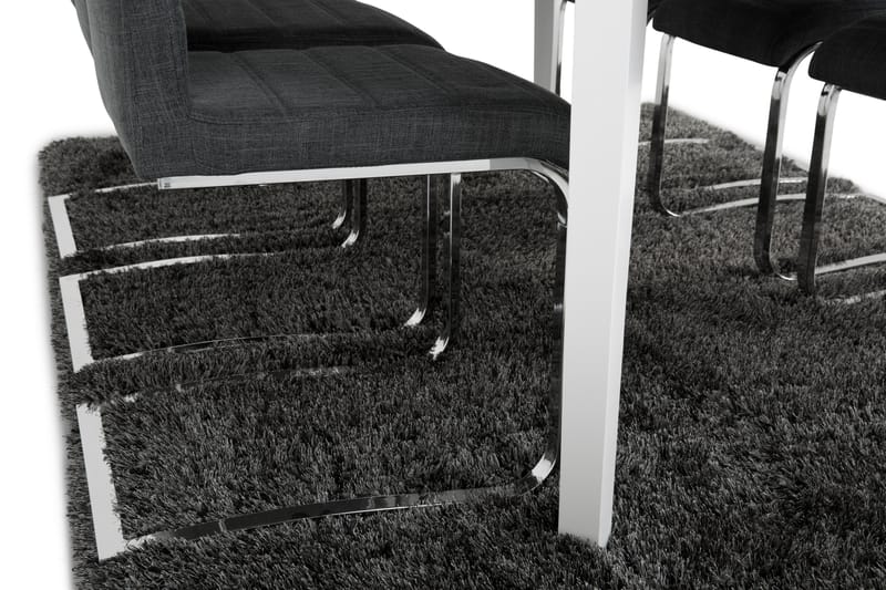 LEVIDE Bord 150/195 + 6 SALA Stol Grått tyg - Möbler - Matplats - Matgrupp & matbord med stolar