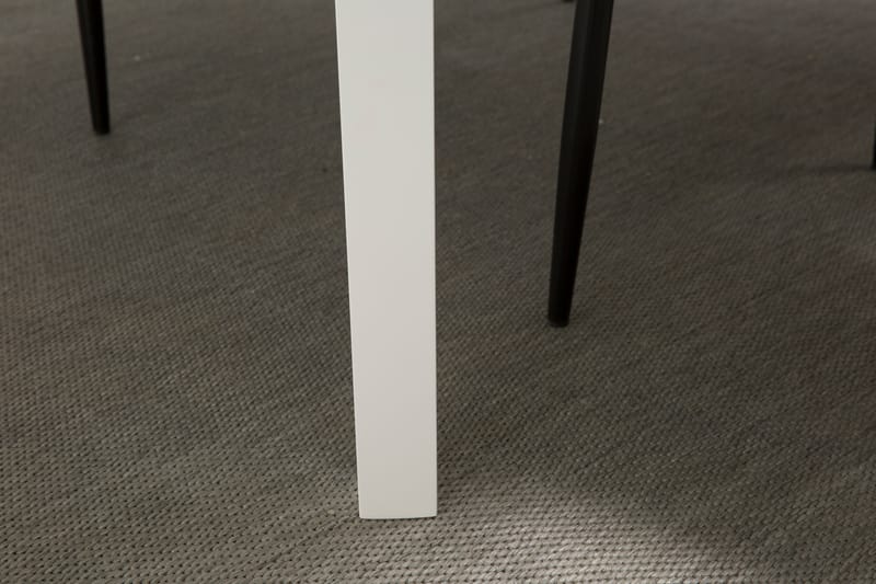 LEVIDE Bord 150/195 Vit + 4 TEKLA Stol Svart - Möbler - Matplats - Matgrupp & matbord med stolar